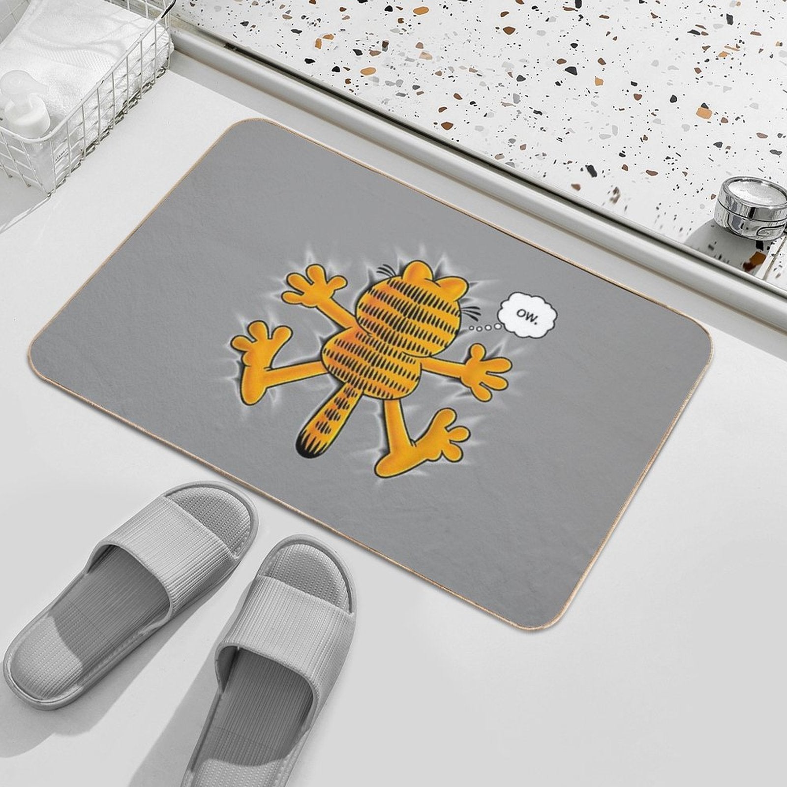 Cute Garfield Ow  Slip-Resistant Bath Mat