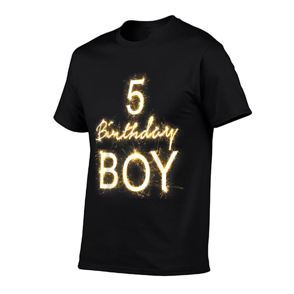 5th Birthday Boy 5 Years Old Gold Sparks  Odor-resistant T-Shirt