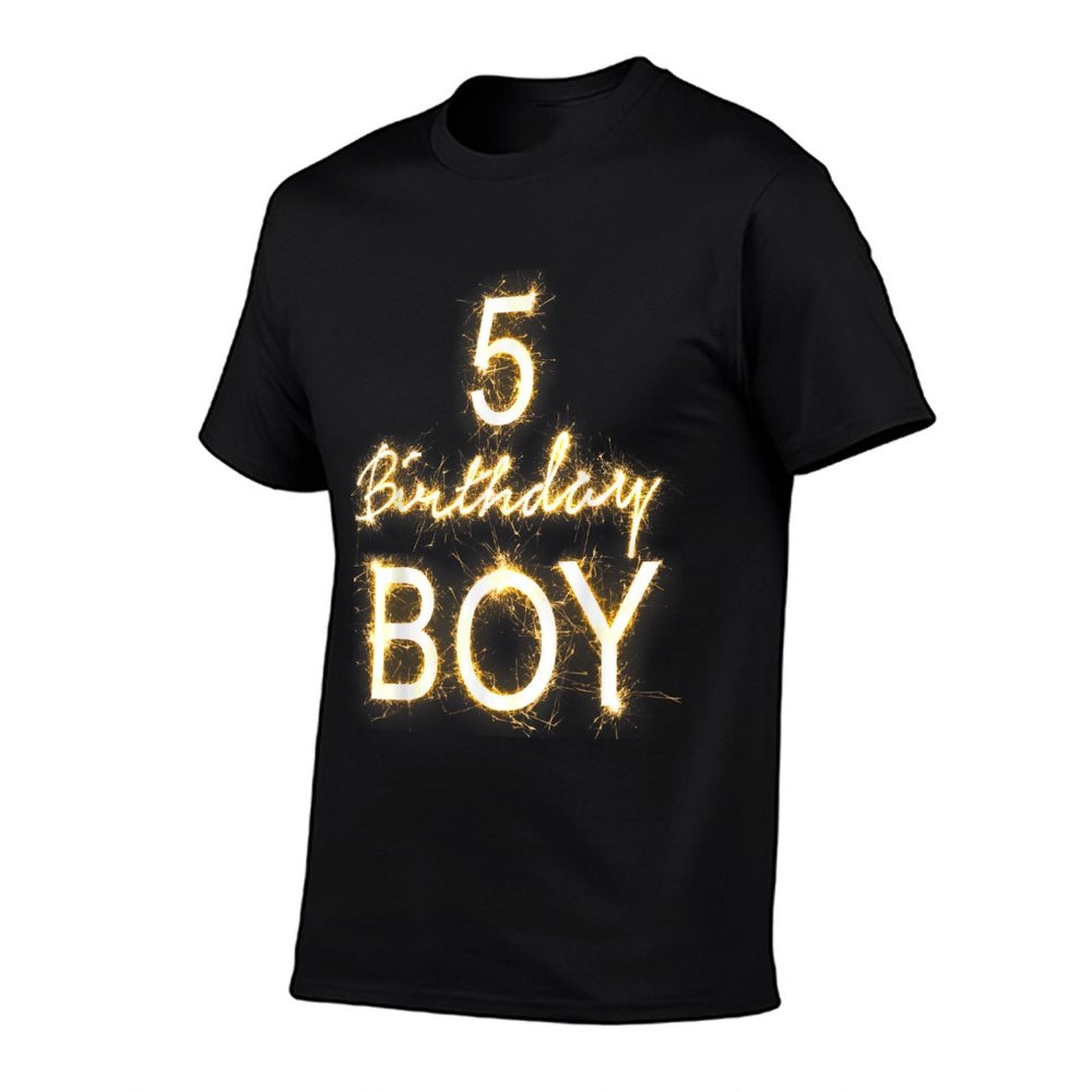 5th Birthday Boy 5 Years Old Gold Sparks  Odor-resistant T-Shirt