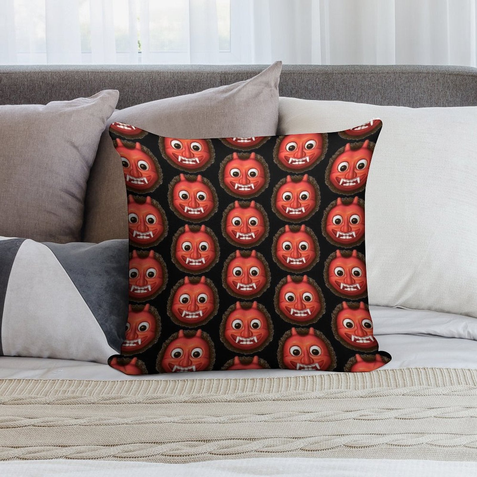 Ogre Emoji Soft Shrink-Resistant Throw Pillow