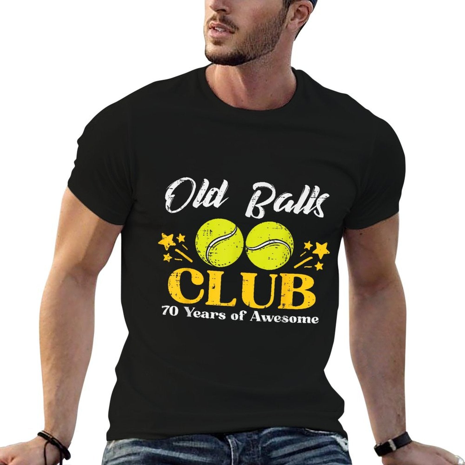 Old Balls Club Tennis 70 Years Awesome 70th Birthday Men  Summer-ready Fabric T-Shirt