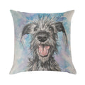 Scruffy Lurcher  , Watercolour Background Soft High-Density Material Throw Pillow