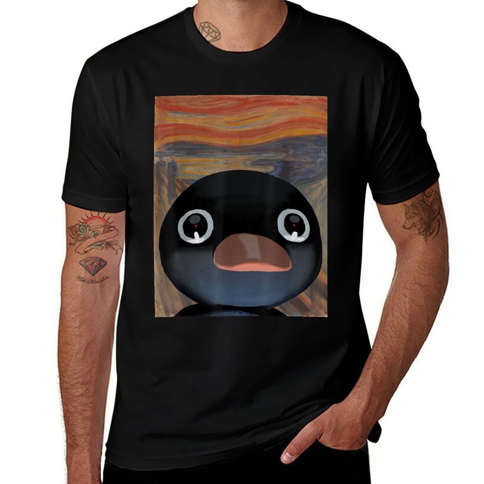 Penguin Noot Scream Funny Penguin Meme  Quick-drying T-Shirt