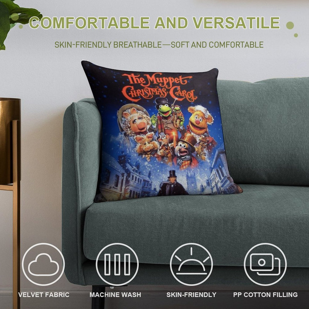The Muppet Christmas Vitnage Soft Short Plush Fabric Throw Pillow