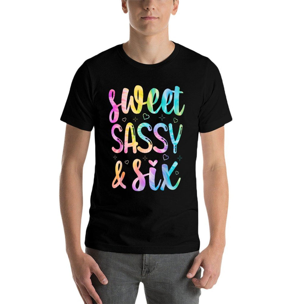 Kids 6th Birthday Girl Sweet Sassy And Six 6 Years Old Girls  Rolled Sleeves T-Shirt