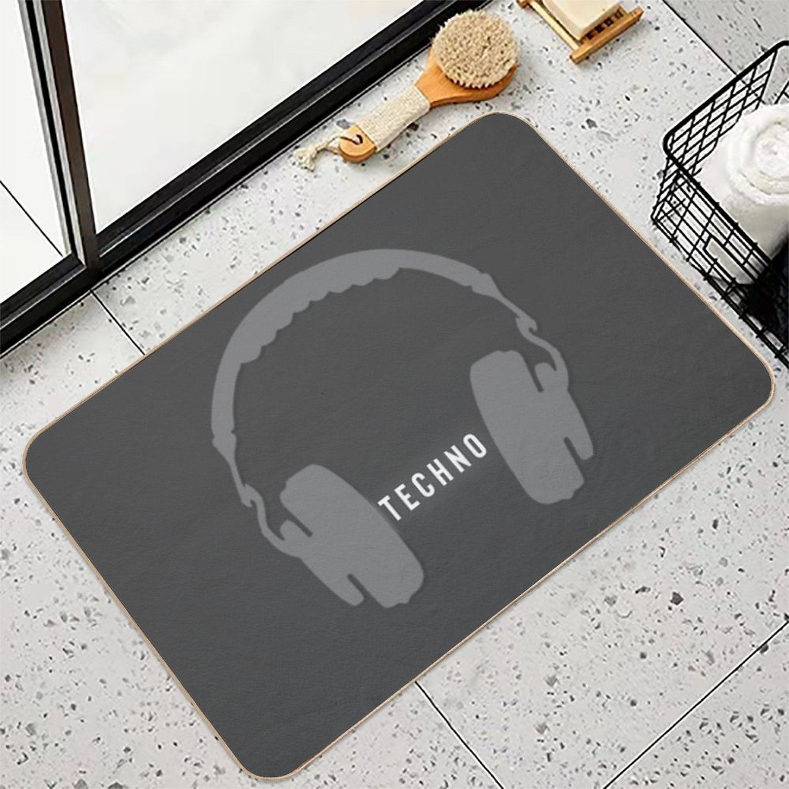 Techno Music  Long-Lasting Bath Mat