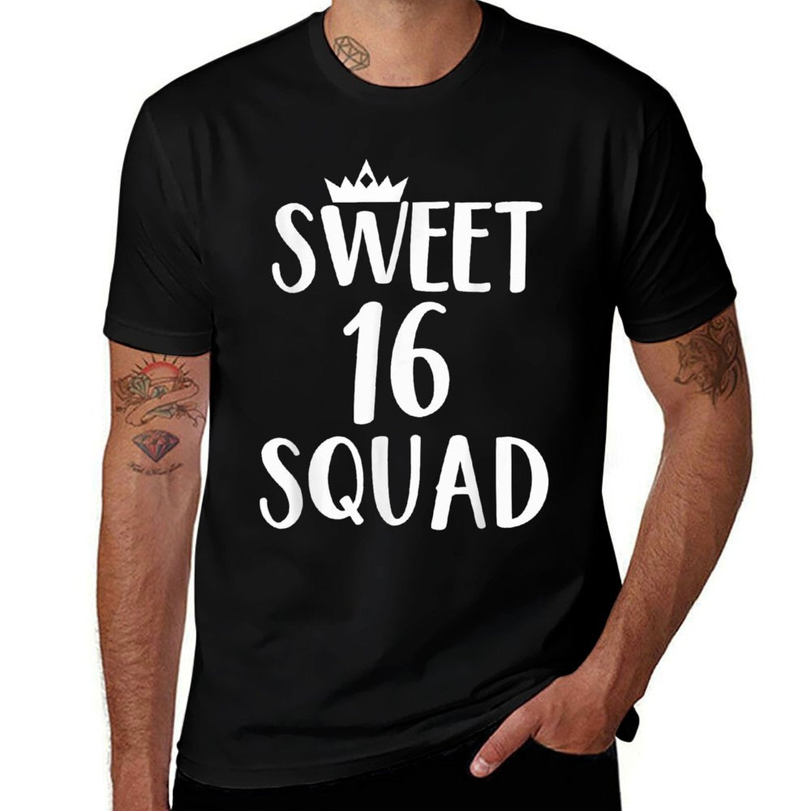 Sweet 16 Squad 16th Birthday Sixteen BDay Party Funny School  Affordable Price T-Shirt