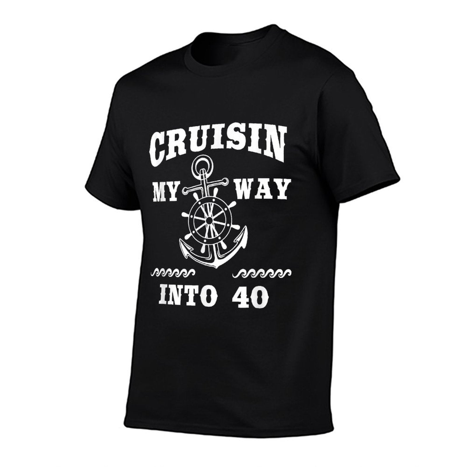 Funny 40th Birthday Cruisin My Way Into 40 Bday Gift  Tagless Design T-Shirt