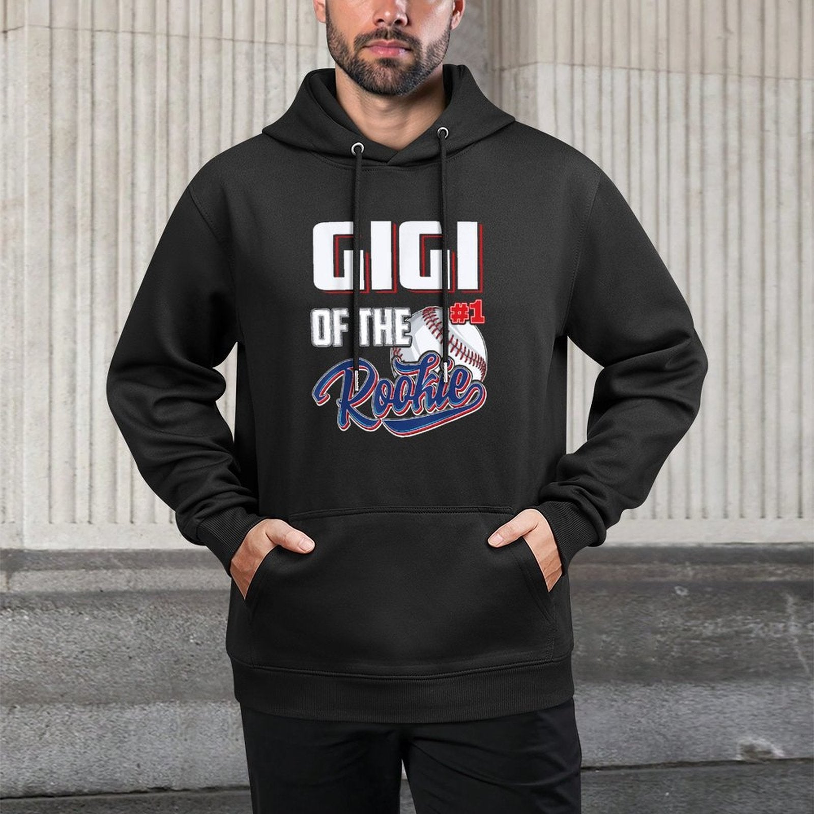 Gigi of Rookie 1 Years Old Team 1st Birthday Baseball Customizable Surface Hoodie