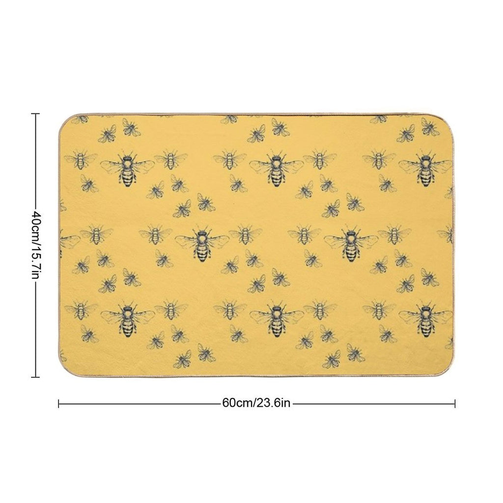 Honey Bee Pattern  Toxin-Free Bath Mat