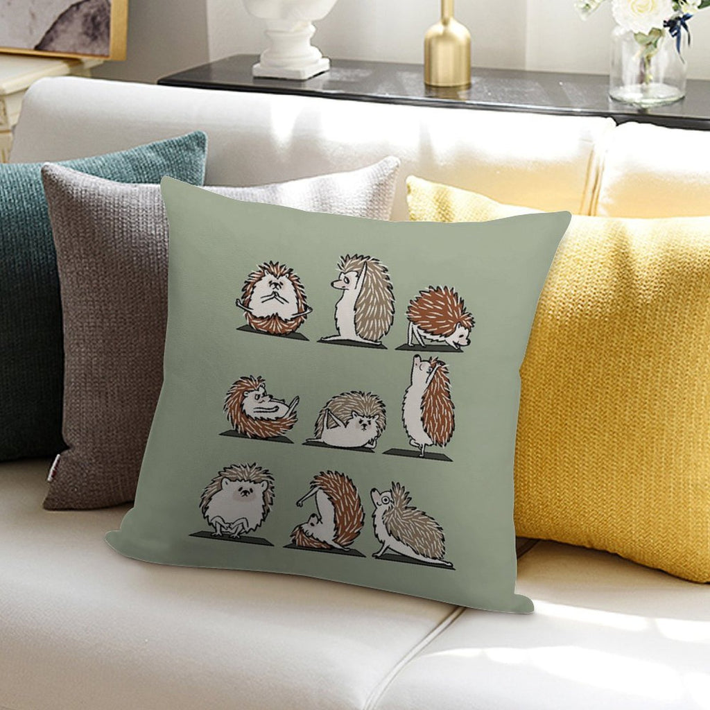 Hedgehog Yoga Soft Multiple Sizes Throw Pillow