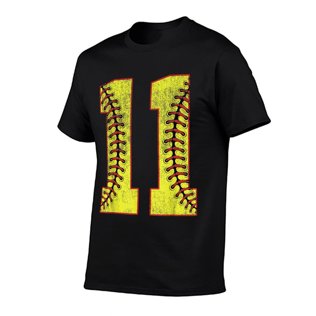 11th Birthday Party Eleven 11 Year Old Softball Bday Girl  Durable T-Shirt
