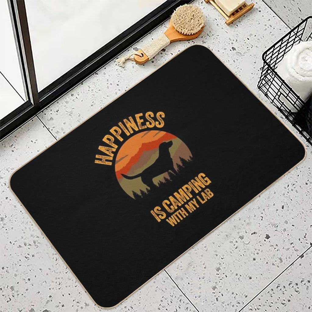 Happiness Is Camping With My Lab Labrador Durable Bath Mat