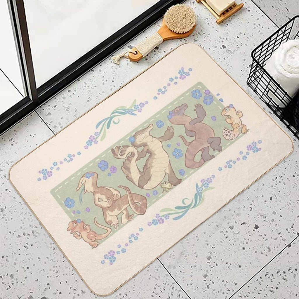 Happy Little Frogs  Easy To Clean Bath Mat
