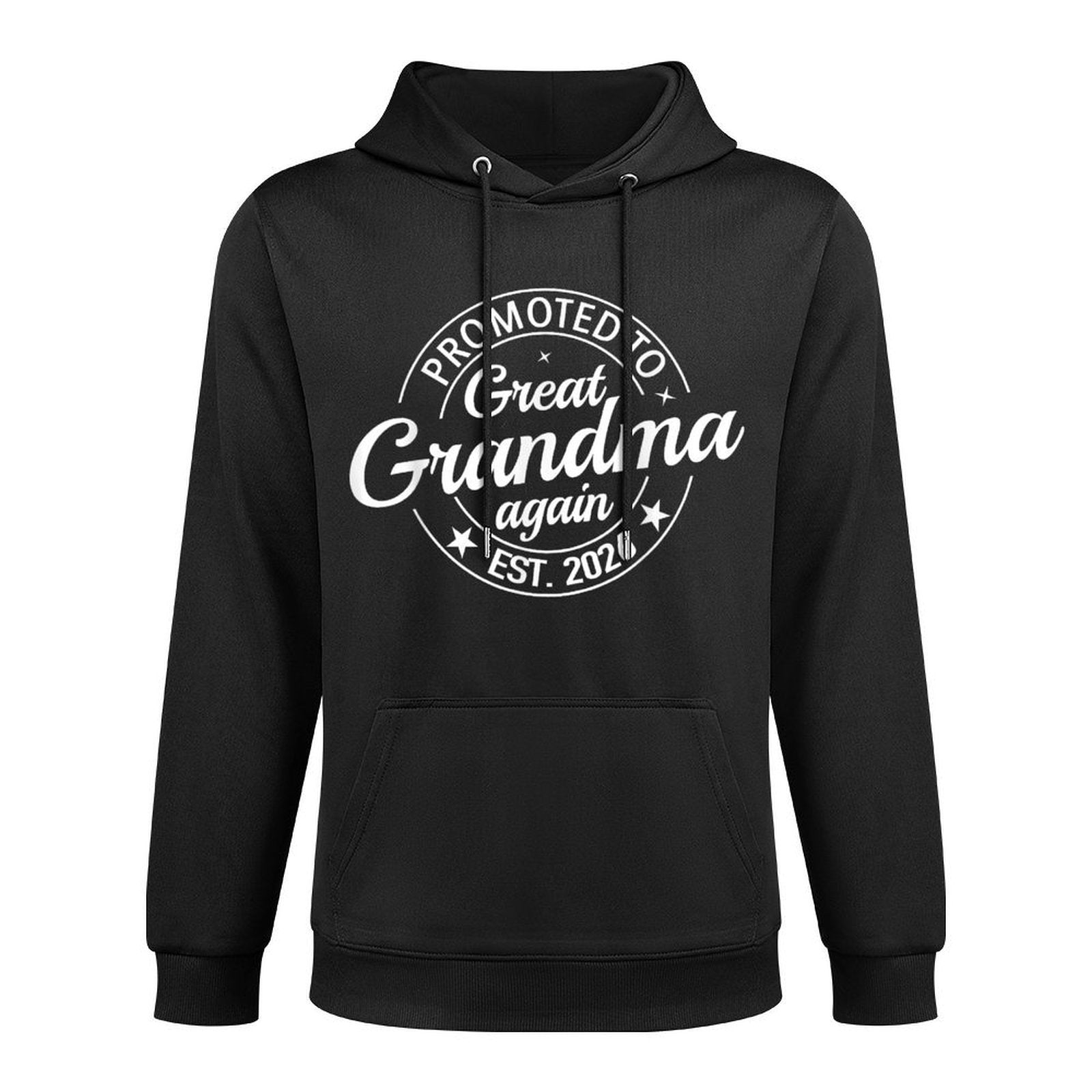 Promoted To Great Grandma Again 2026 Baby Boy Girl Reveal Layering Staple Hoodie