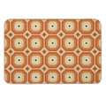 Brown, Orange And Ivory Geometric Retro Octagon Pattern  Non-Slip Bath Mat