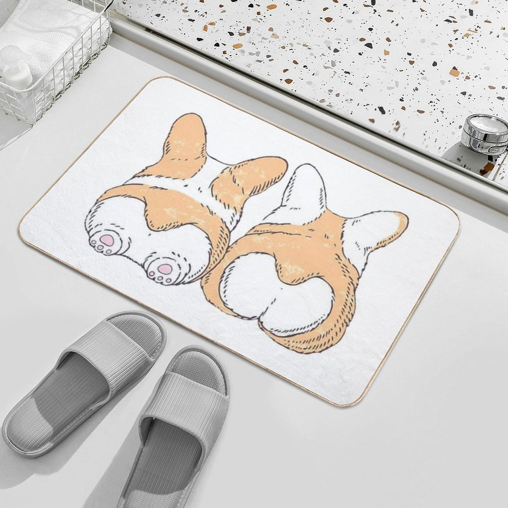 Couple of Corgis  Easy To Clean Bath Mat