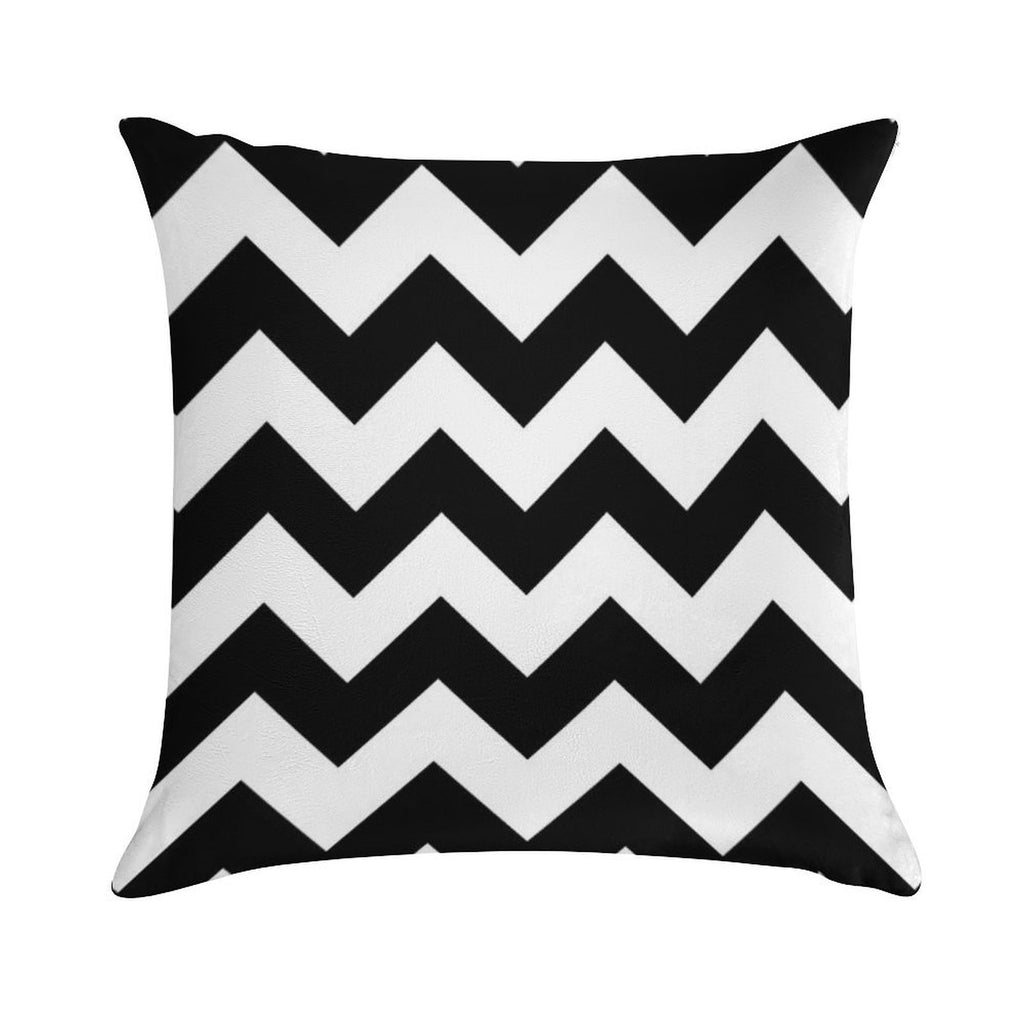 Black And White Chevron Stripes Soft Warmth Comfort Throw Pillow
