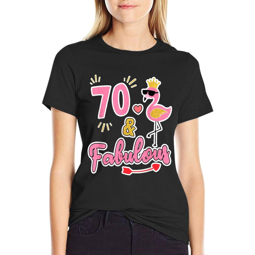 70 And Fabulous - 70 Years Old Gift - 70th Birthday  Trendy Pattern T-Shirt