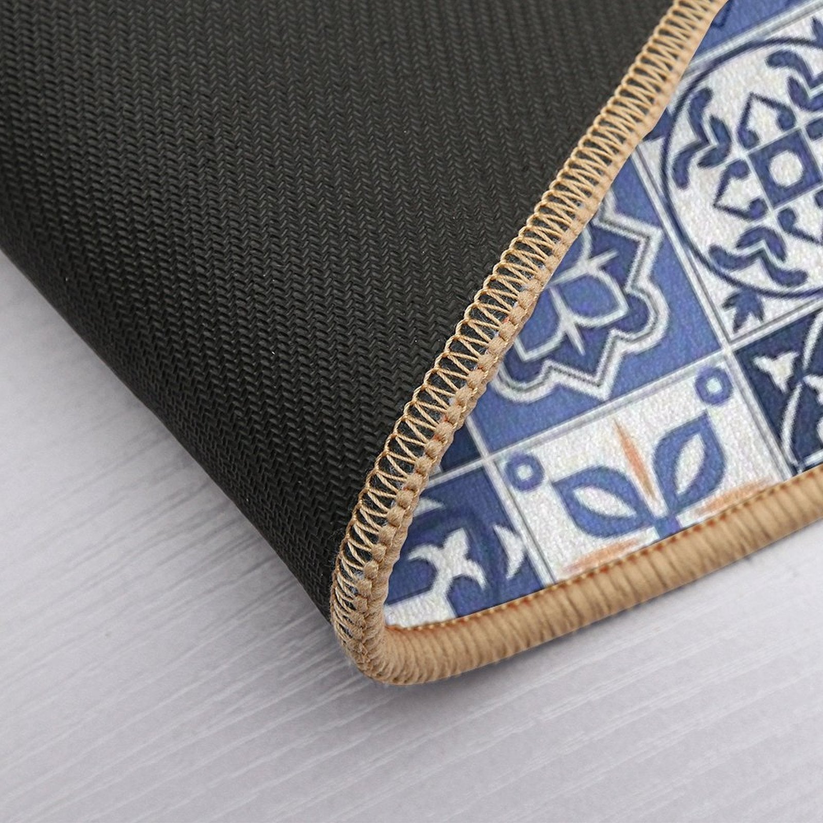 Blue Portuguese Tile  Versatile Bath Mat