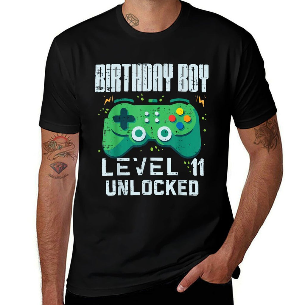 Birthday Boy Level 11 Unlocked Gamer Controller 11th Bday  Soft T-Shirt