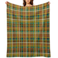 Retro Modern Plaid Pattern in Midcentury Mod Mustard, Olive, Orange, Teal, And Navy Comfort Throw Blanket
