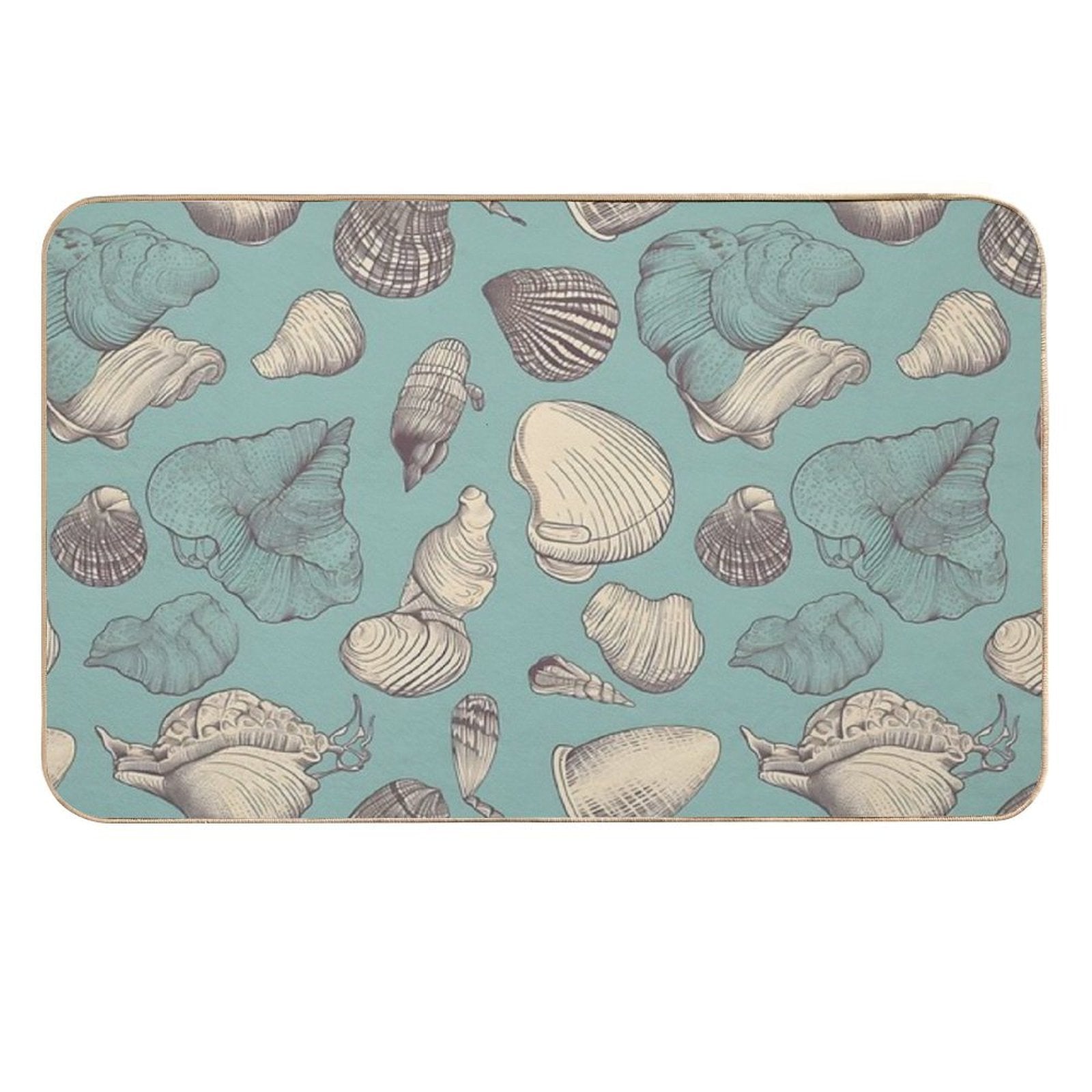 Shells Design  Fade-Resistant Bath Mat
