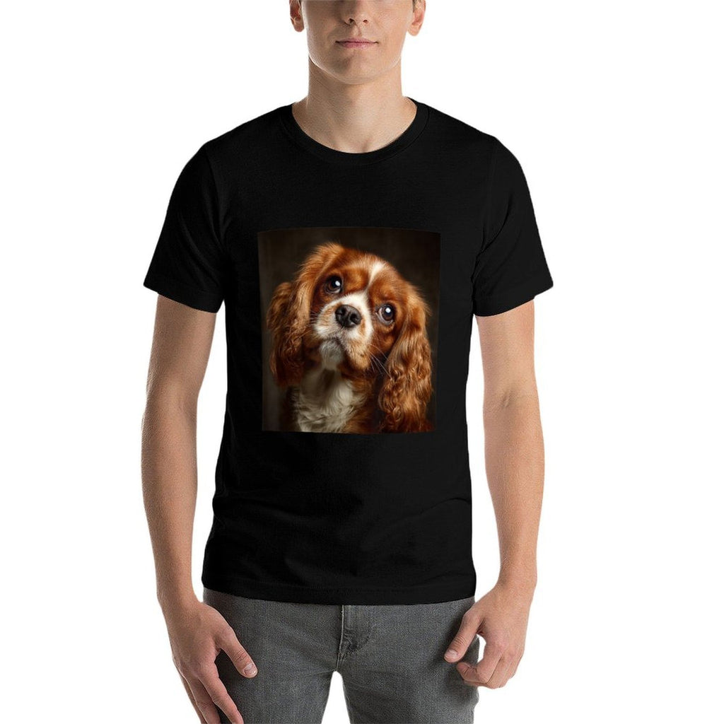Cavalier King Charles Spaniel Dogs  Rolled Sleeves T-Shirt