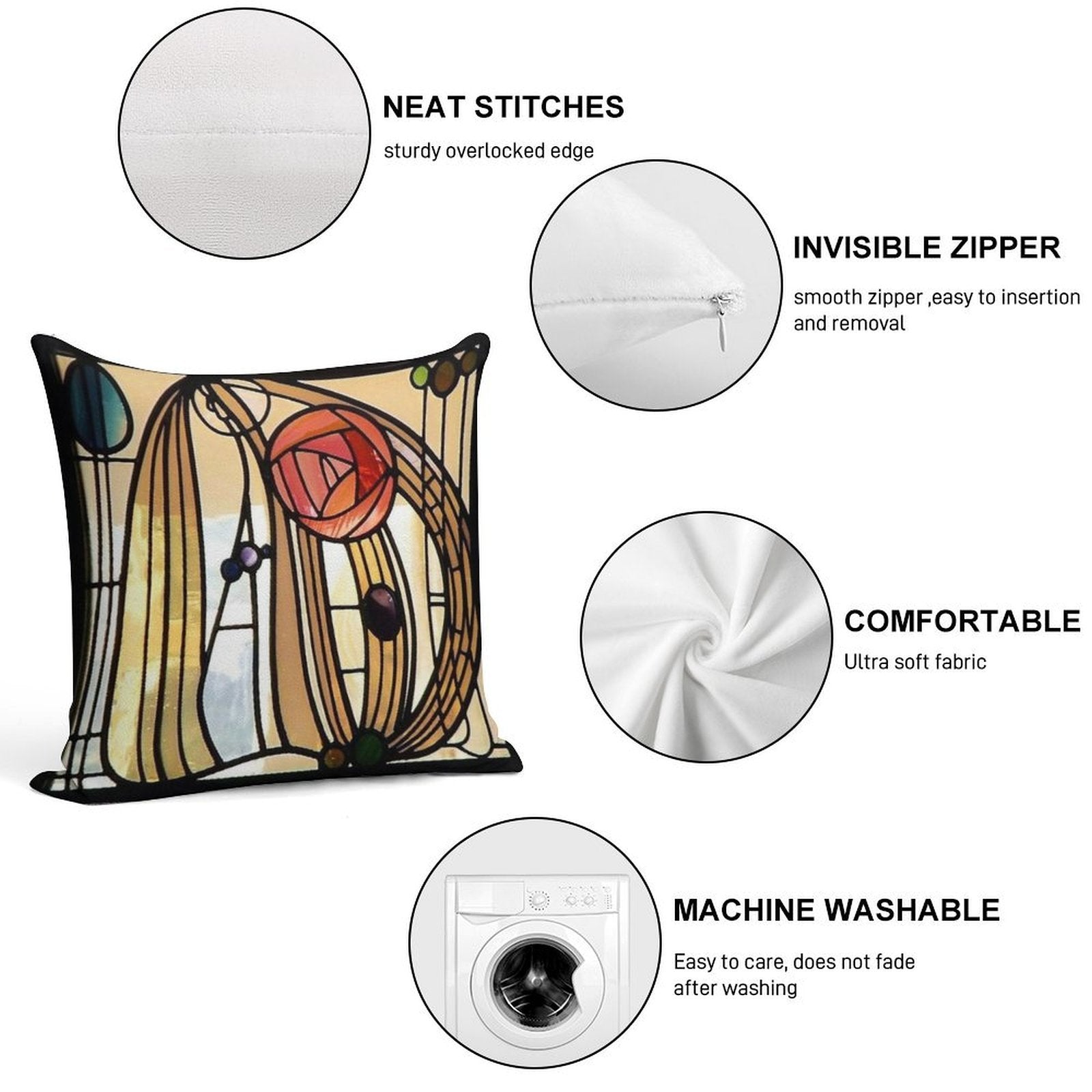 MacIntosh Rose Soft Hidden Zipper Throw Pillow