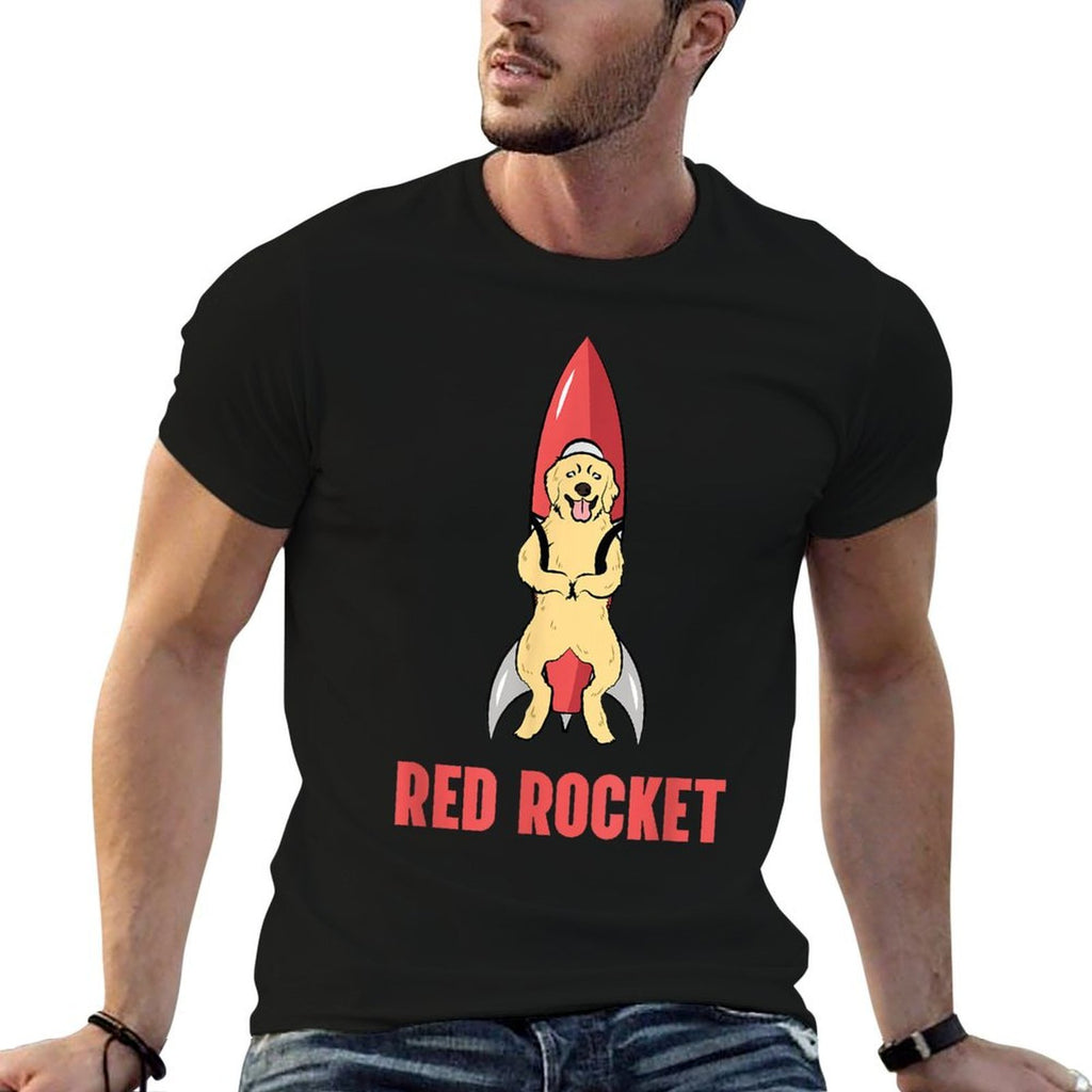 Red Rocket Dog Funny Dank Meme Memes Men Women  Oversized Silhouette T-Shirt