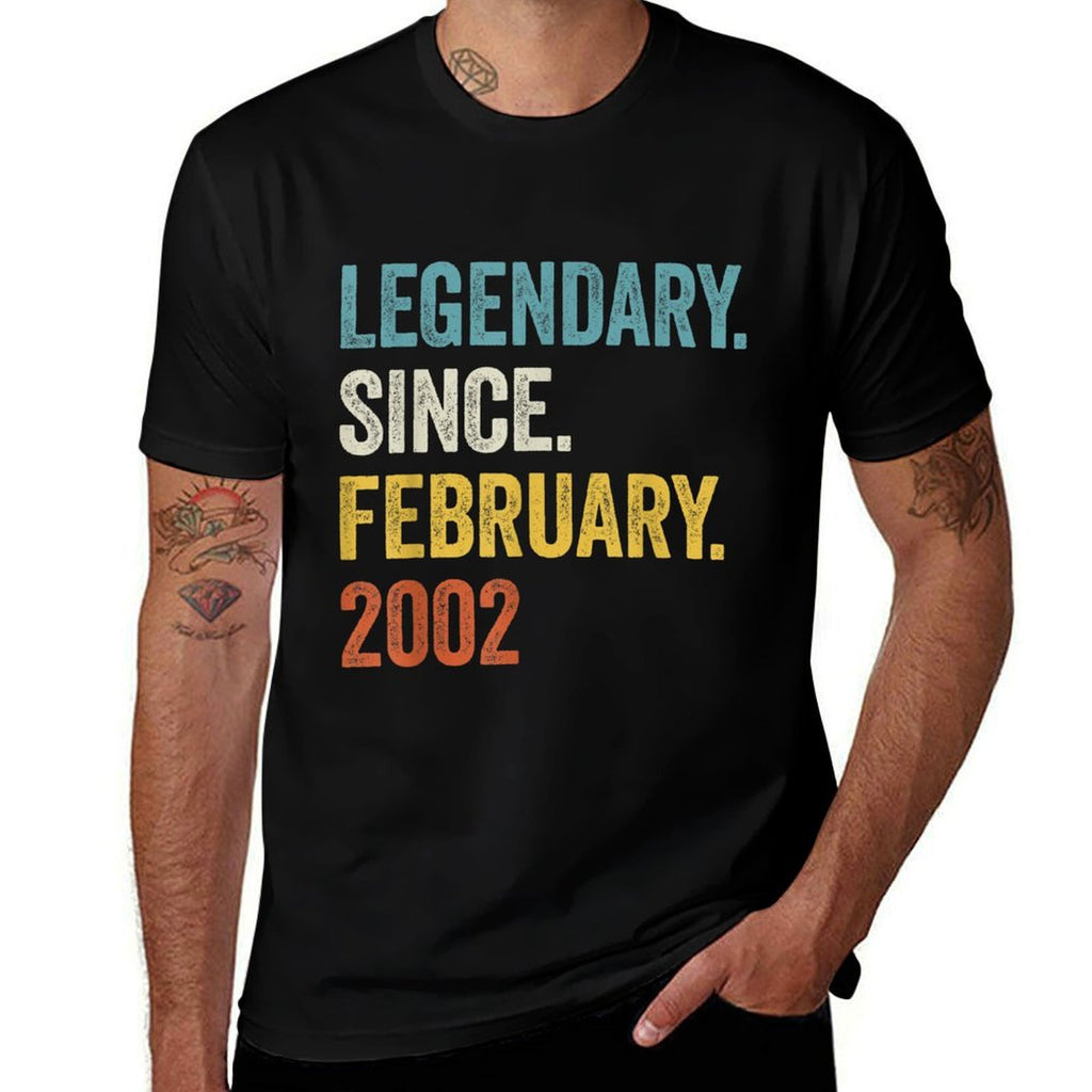 21 Years Old Legendary Since February 2002 21st Birthday  Oversized Silhouette T-Shirt