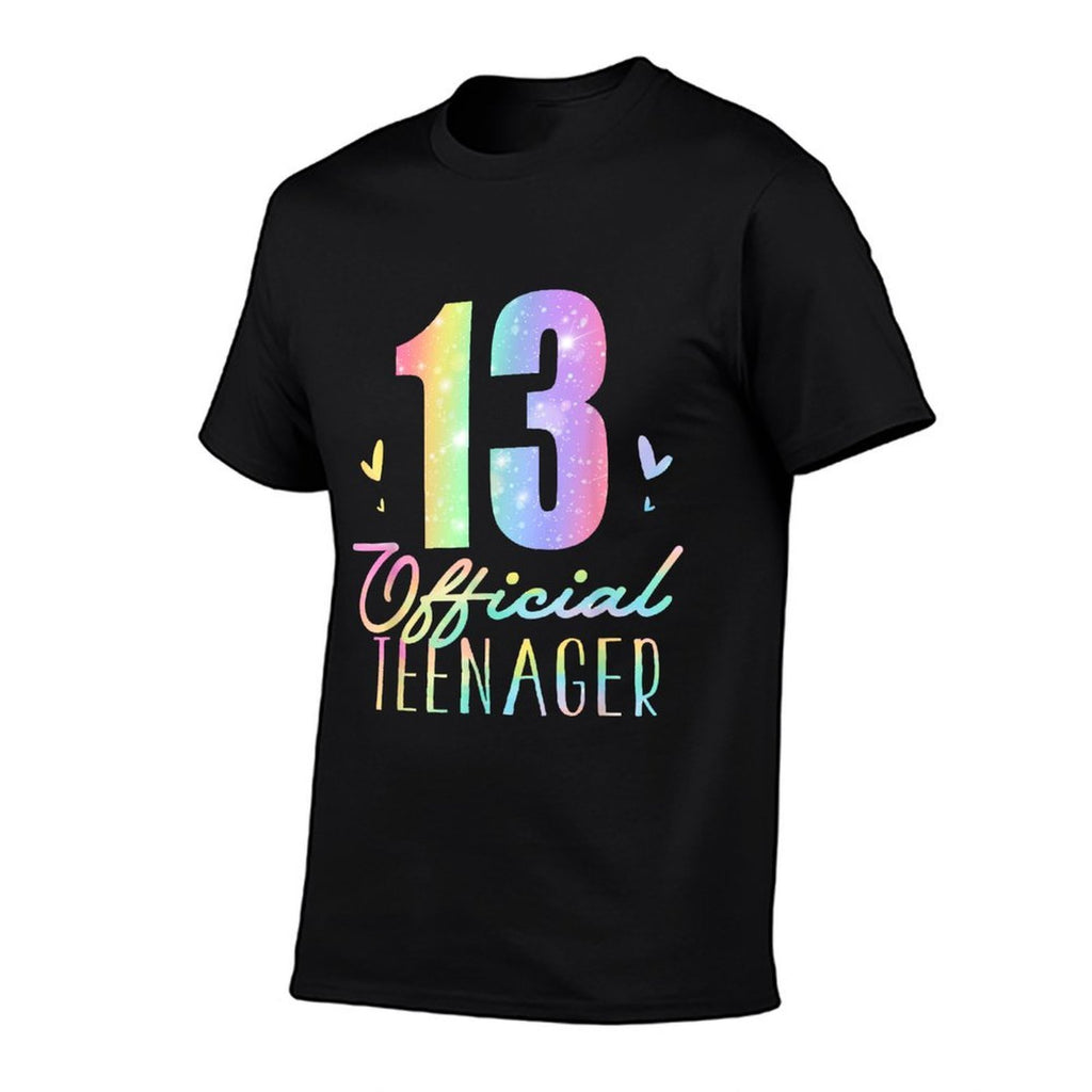 13 Officialnager Thirteen Year Old Tie Dye 13th Birthday  Ribbed Collar T-Shirt