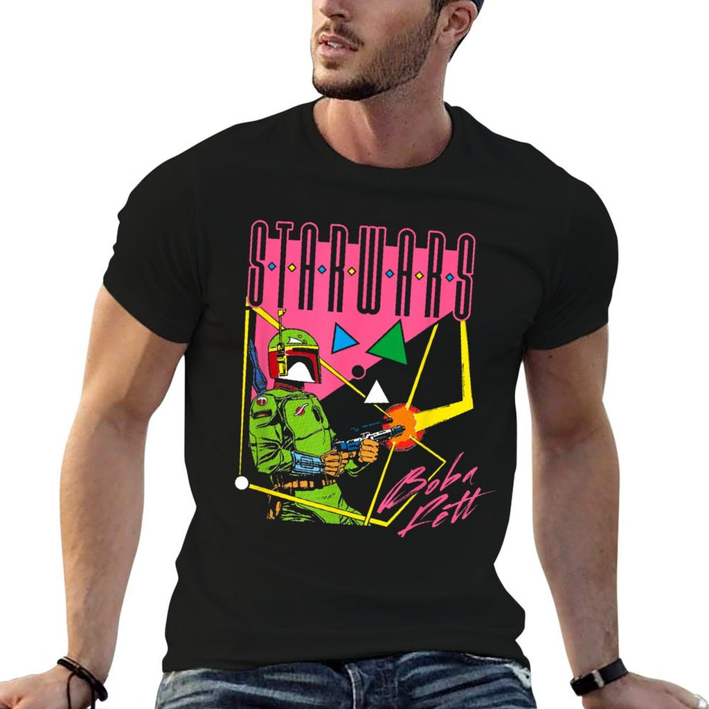 Star Wars Boba Fett 90's Retro Blast From The Past  Fade-proof Color T-Shirt