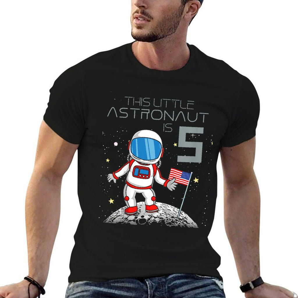 Kids 5th Birthday Astronaut Boys Gift 5 Year Old Space Geek  Stretchy T-Shirt