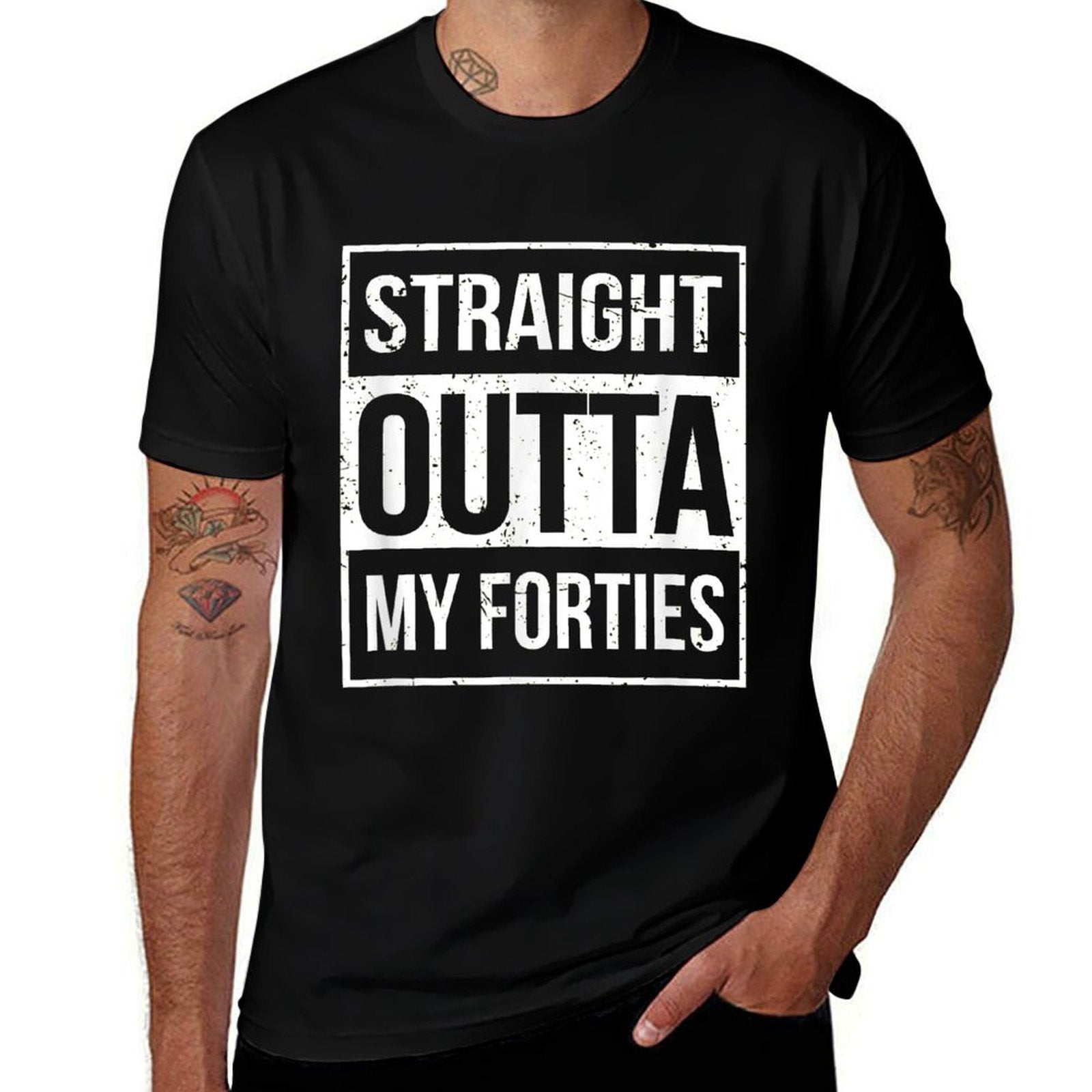 Straight Outta My Forties Funny 50th Birthday Gift  Versatile T-Shirt