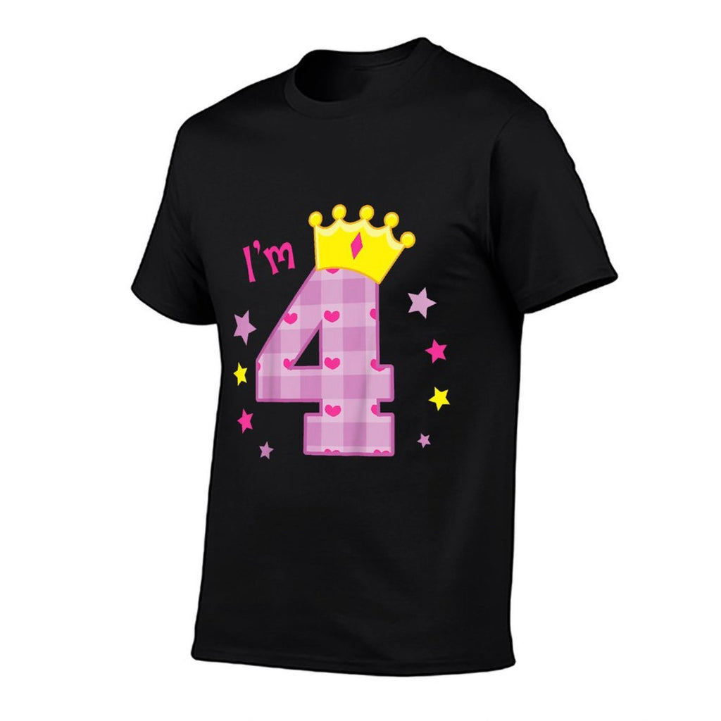 Kids I'm 4 Birthday Four Year Old Gift for Girls Comfortable T-Shirt