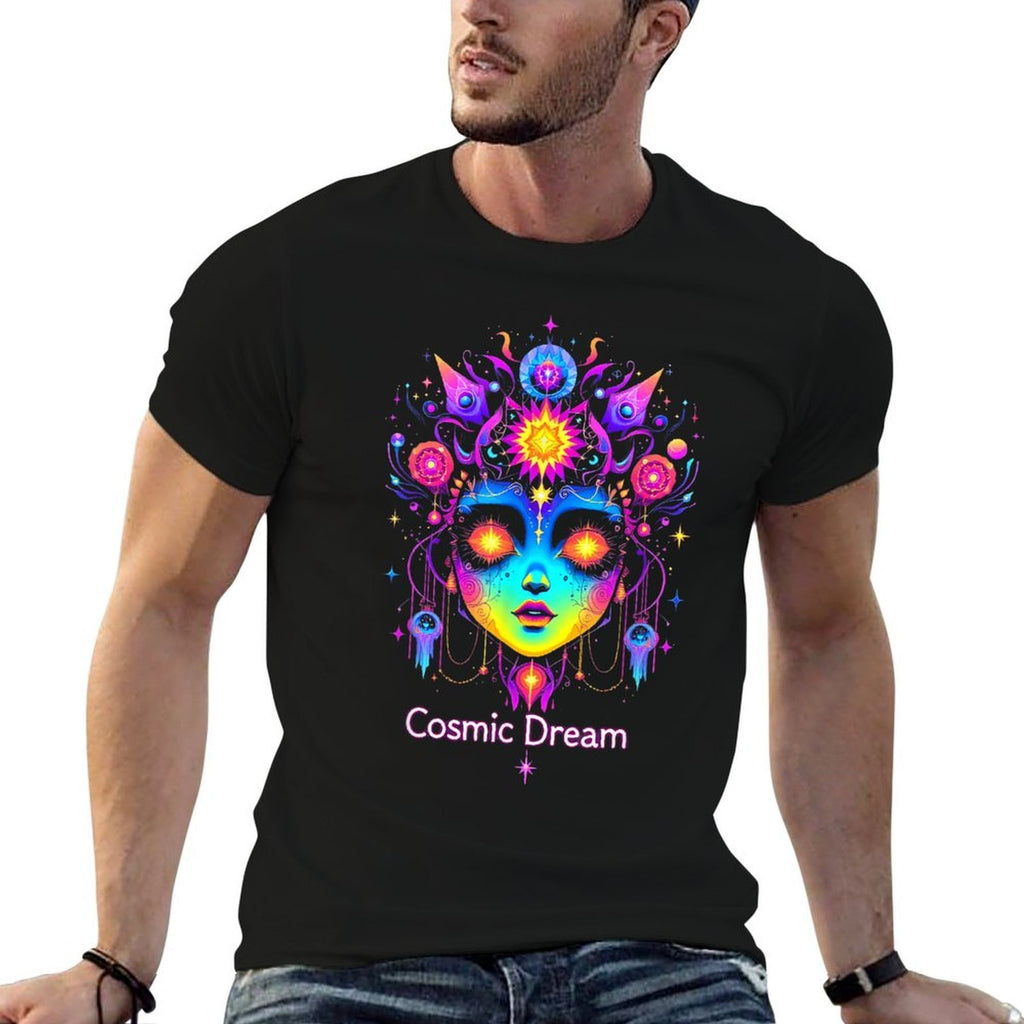 Psychedelic Colorful Dream Trippy Rainbow Spectrum Vision  Trendy Pattern T-Shirt