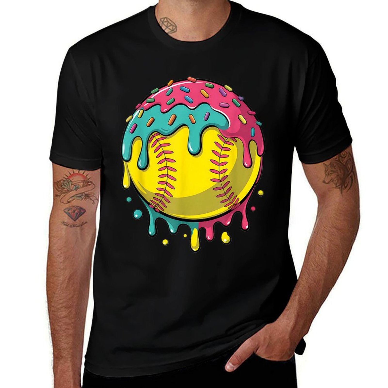 Softballn Girls Softball Stuff Softball Drip Girls  Tagless Design T-Shirt