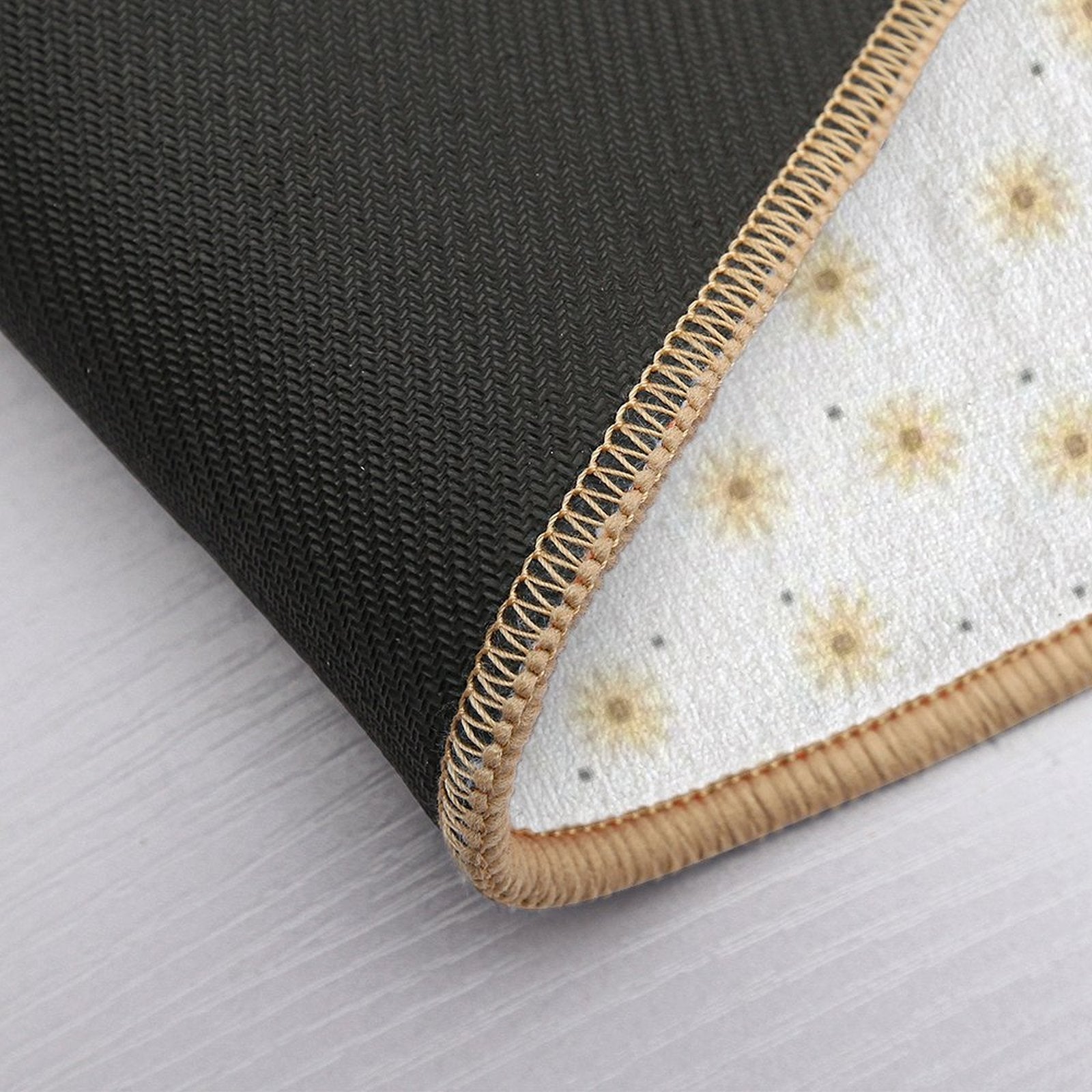 Dainty Yellow Daisies on White  Dirt-Trapping Bath Mat