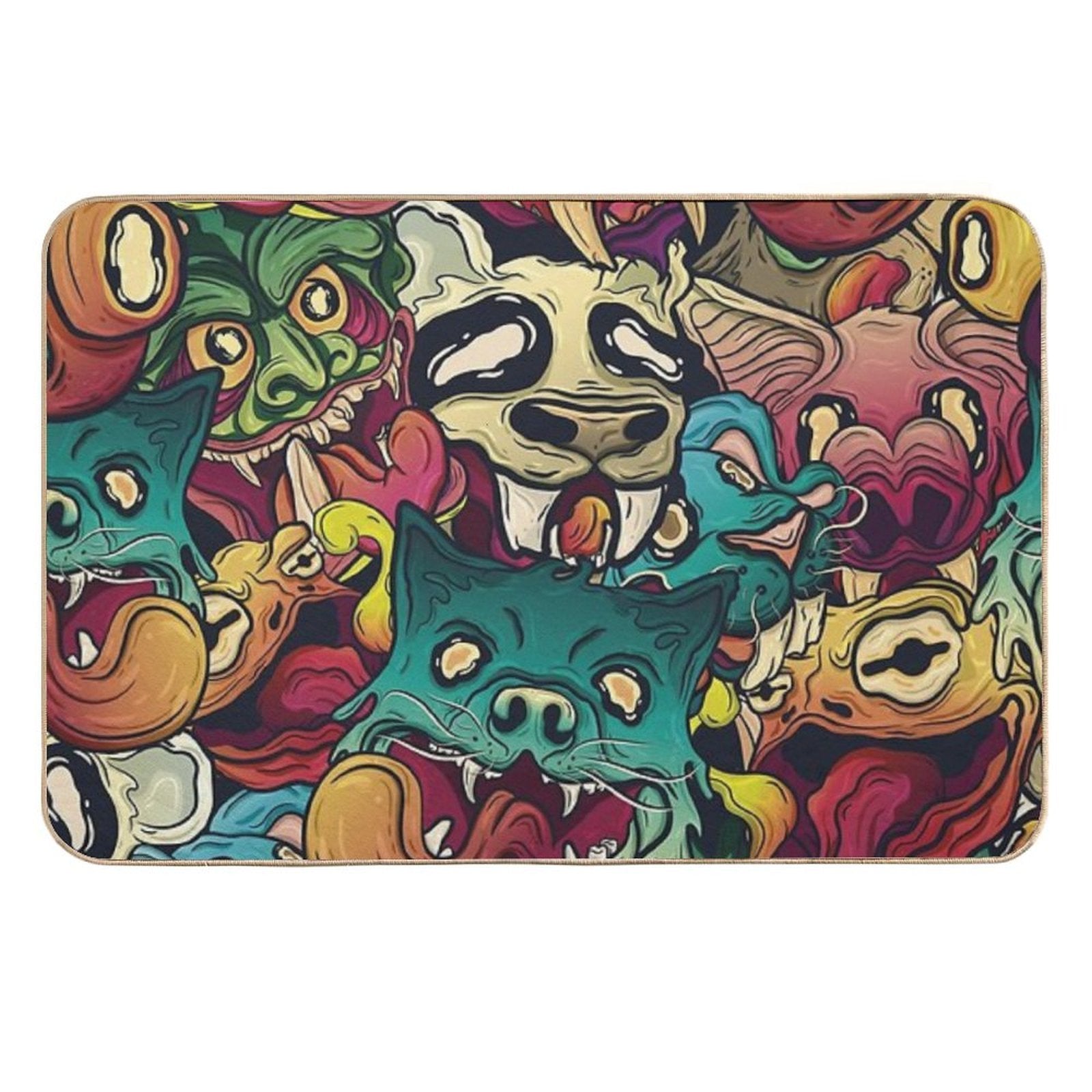 Animal Chaos  Fade-Resistant Bath Mat