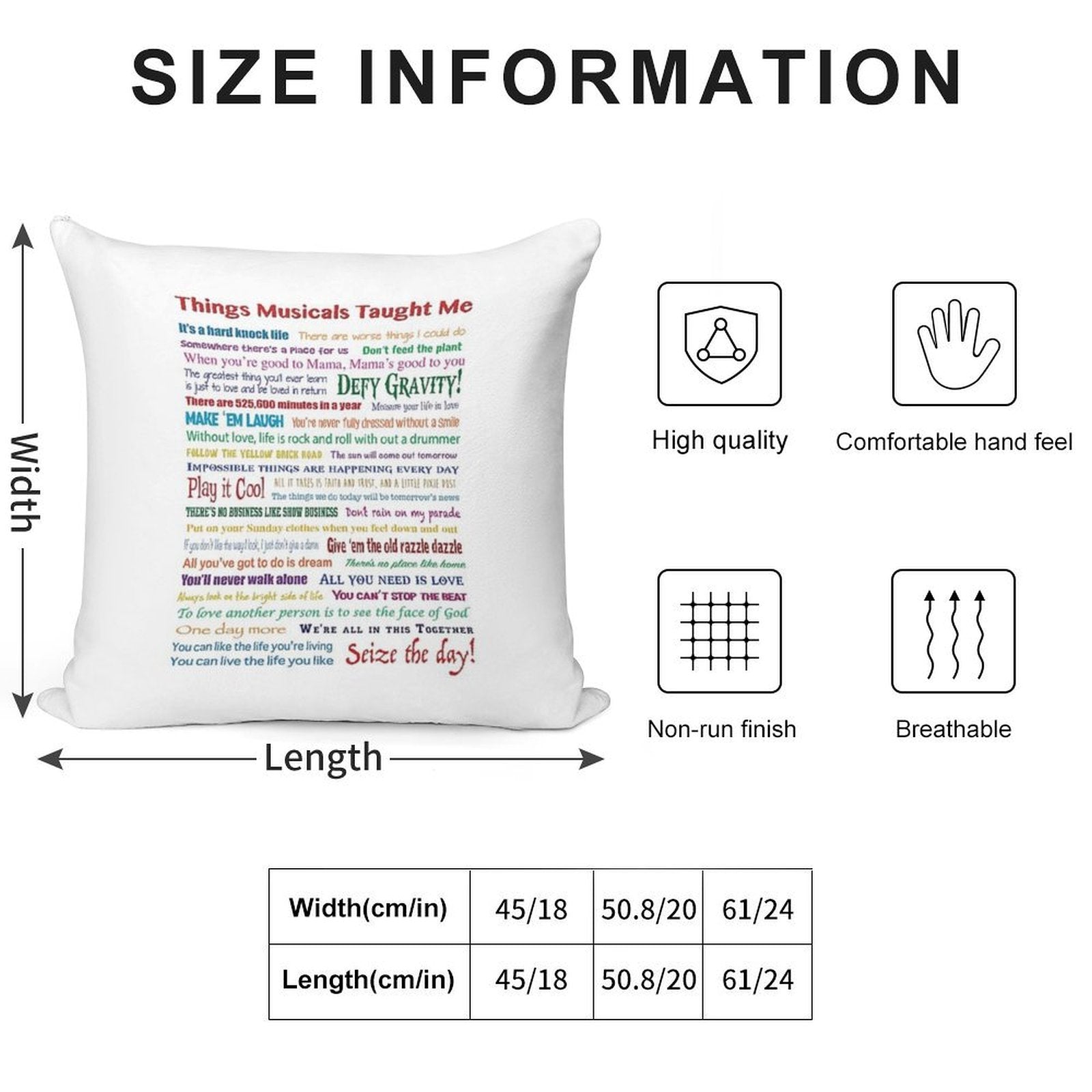Things Musicals Taught Me Soft Gift Ready Throw Pillow
