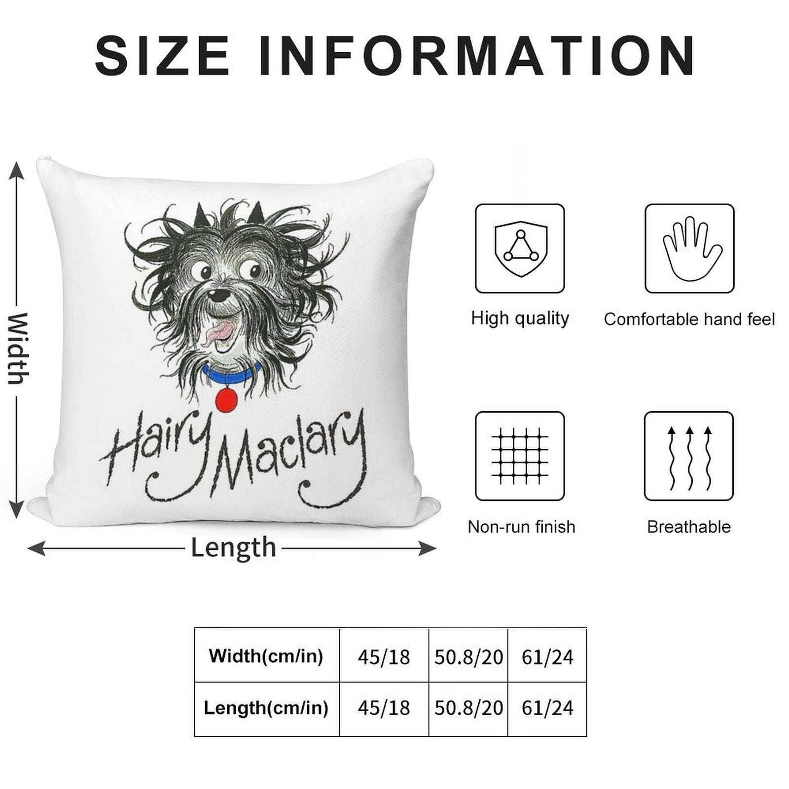 Hairy Maclary Soft Short Plush Fabric Throw Pillow