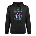 Mermaid Is 4 Yrs Old 4th Birthday Girl Mermazing Theme Medium-Weight Fabric Hoodie