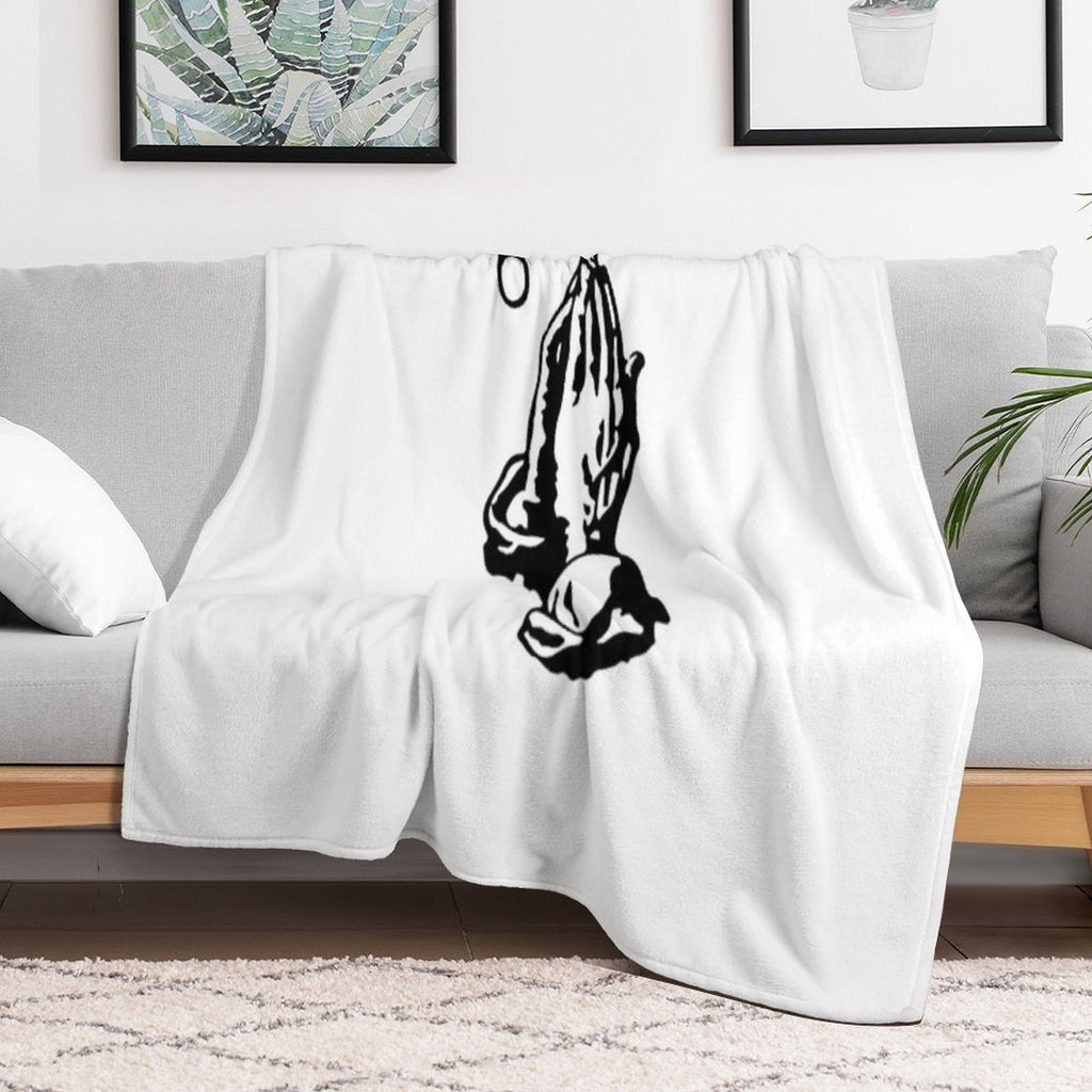 Drizzy Hands Praying Sustainable Throw Blanket