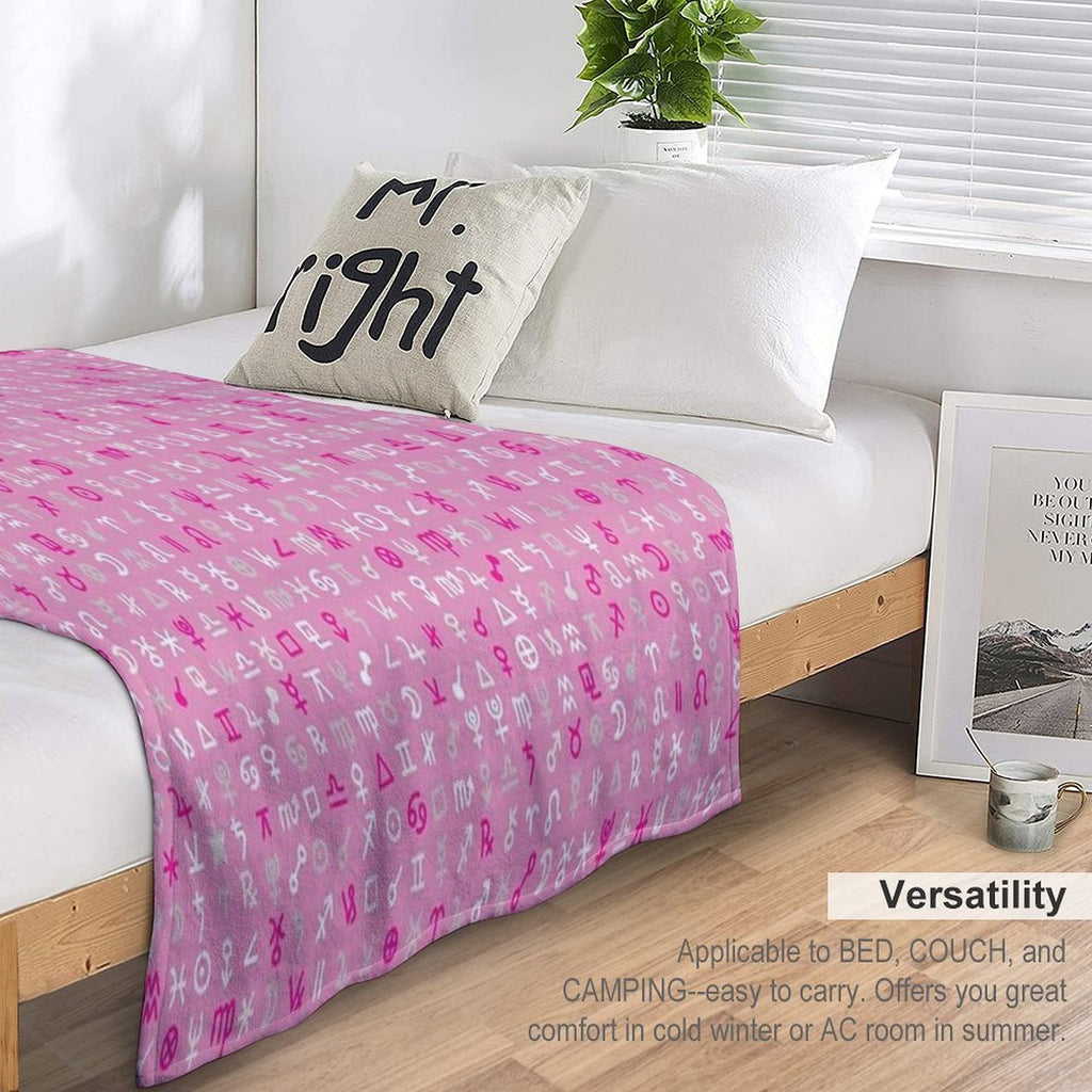 Astrology Symbols And Signs Pink Pattern Wrinkle-free Throw Blanket