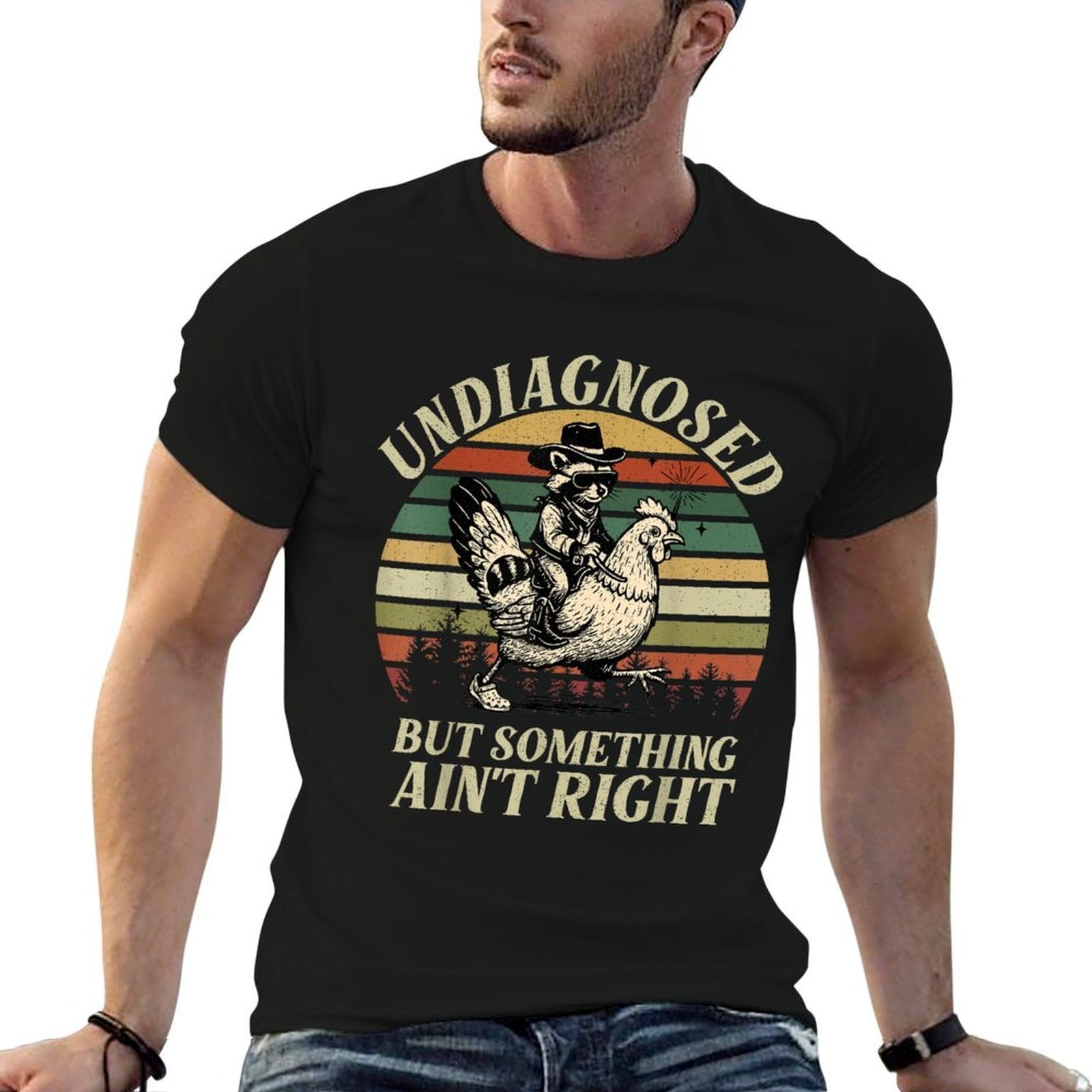 Undiagnosed But Something Aint Right Funny Raccoon Meme  Slim-fit Cut T-Shirt