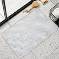 Greek Key Silver Gray And White Diagonal Pattern  Dirt-Trapping Bath Mat