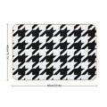 Preppy 1980s Geometric Pattern Trendy Black And White Houndstooth  High-Traffic Bath Mat