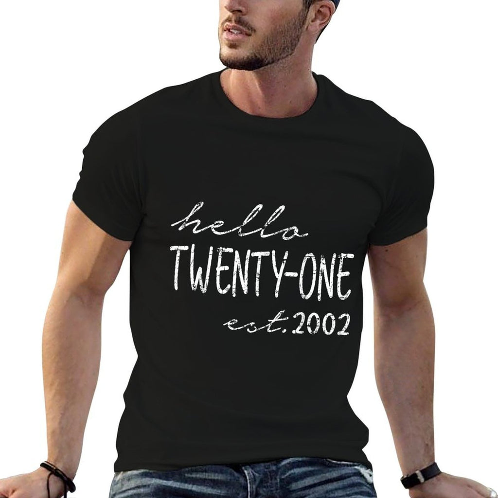 Est. 2002, Hello Twenty-One Years Old, 21st Birthday  Vintage-inspired T-Shirt