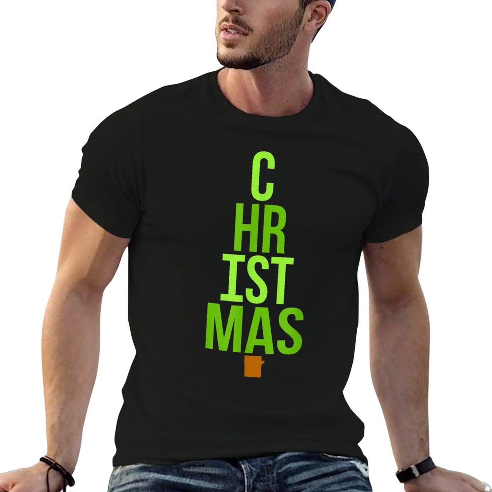 Christmas Simple Tree Shaped Letters  Odor-resistant T-Shirt